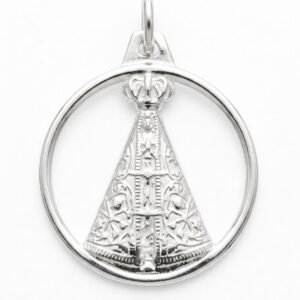 Pingente em Prata 925 Liso - Nossa Senhora Aparecida