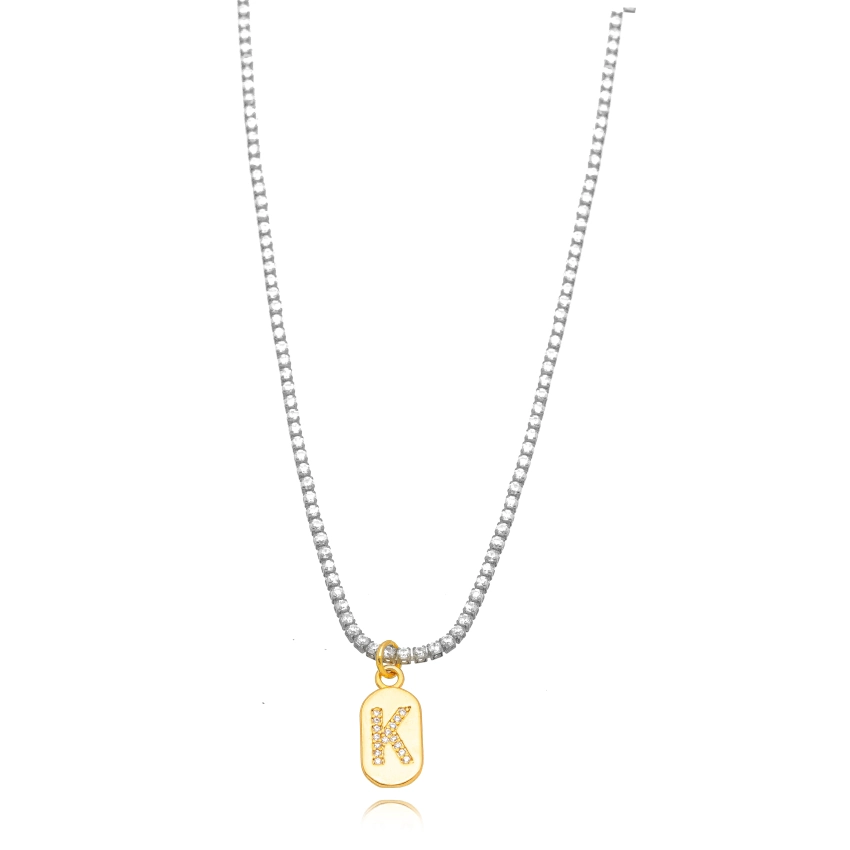 Choker Riviera com pingente de Letras